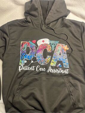 Patient Care Assistant Women's Black Colorful Medical Hoodie